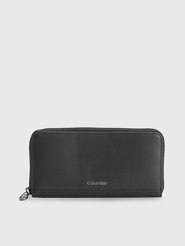 Calvin Klein USA Leather Rfid Zip Around Mens Wallet Black 3264018-DC